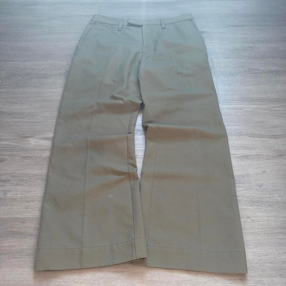 28W Khaki Chino Pleated Bootcut Flared Pants Y2K Vintage 2000s